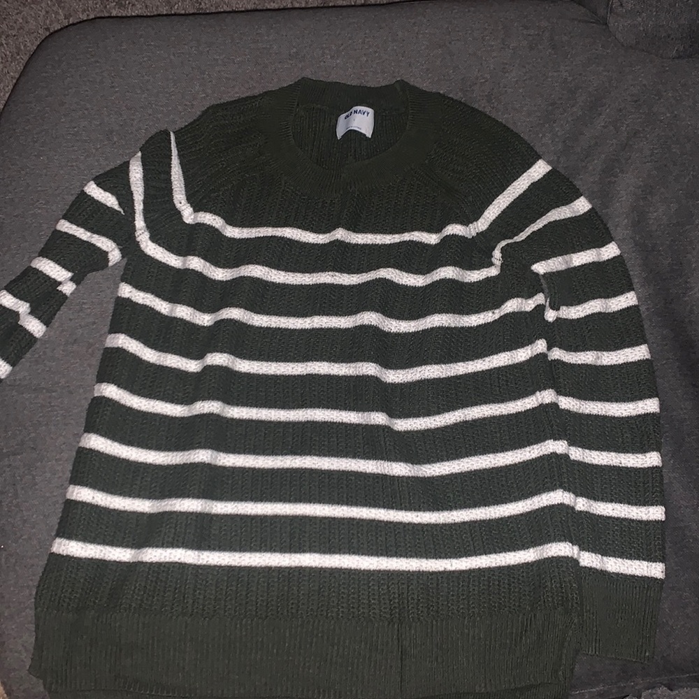 Old navy olive green striped sweater